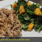 Pulled pork, kale and squash salad